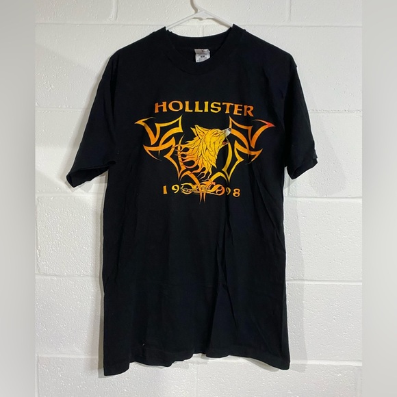 Hollister Black Graphic Men's Shirt fruit of the loom large - Picture 1 of 3